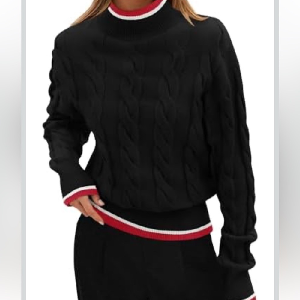 Black Cable Knit Sweater